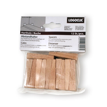 Spacer, hard wood for laminate flooring